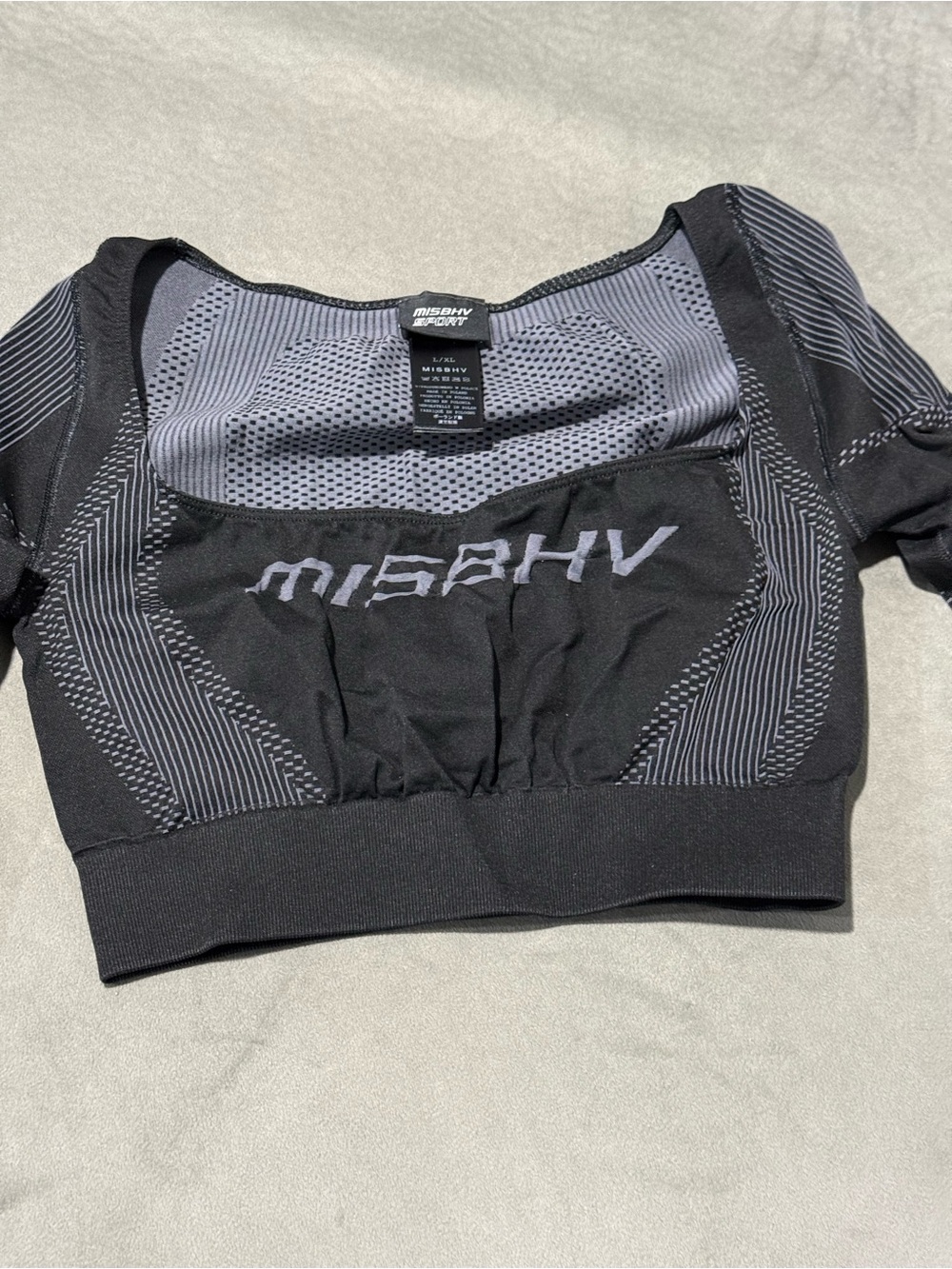 MISBHV Black Seamless Performance Crop Top